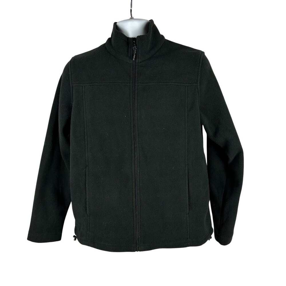 Natural Reflections Mens Black Full Zip Fleece Jacket Medium